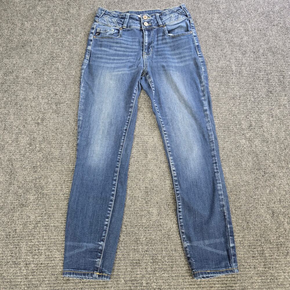 KanCan Jeans Womens 27x27 Blue Wash Skinny Double Button Stretch Denim